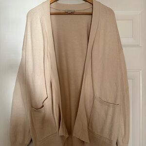 LOFT Beige Open Front Cardigan